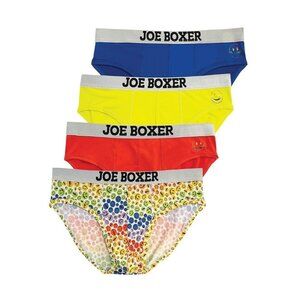 Joe Boxer Men's 4-Pack PRIDE EDITION RAINBOW Microfiber Lo-Rise Brief Set